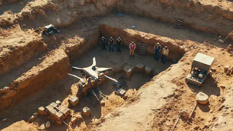 Archäologische Ausgrabung: Drohnen